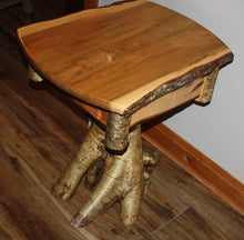 Load image into Gallery viewer, ET-17: Rustic Burly Maple Yellow Birch Root Stump End Table