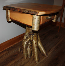 Load image into Gallery viewer, ET-17: Rustic Burly Maple Yellow Birch Root Stump End Table