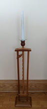 Load image into Gallery viewer, shaker ratcheting candle holder adjustable candle height cherry front view