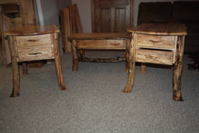 Load image into Gallery viewer, ET-SM Rustic Log Spalted Maple End Tables