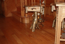 Load image into Gallery viewer, end table stand Adirondack brown maple rustic yellow birch root stump live edge dove tailed drawer