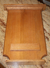 Load image into Gallery viewer, quarter sawn white oak calendar holder with paper holder visible
