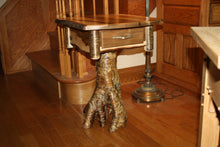 Load image into Gallery viewer, end table end stand Adirondack brown maple rustic yellow birch root stump live edge accent table