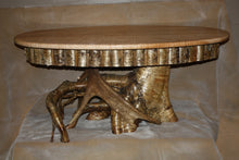 Load image into Gallery viewer, CT-010 Coffee Table - Oval Top, Tiger Maple & Yellow Birch Root/Stump