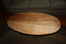 Load image into Gallery viewer, CT-010 Coffee Table - Oval Top, Tiger Maple & Yellow Birch Root/Stump
