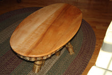 Load image into Gallery viewer, CT-010 Coffee Table - Oval Top, Tiger Maple & Yellow Birch Root/Stump