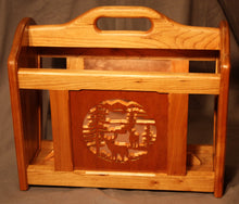 Load image into Gallery viewer, MR-011: Adirondack Magazine Rack (cherry), Deer Scene