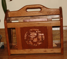 Load image into Gallery viewer, MR-011: Adirondack Magazine Rack (cherry), Deer Scene