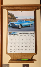 Load image into Gallery viewer, quarter sawn white oak calendar holder with calendar and picture pen in tray
