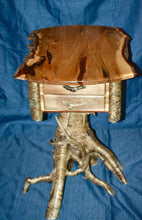 Load image into Gallery viewer, ET-06 Pedestal Table - Yellow Birch Root/Stump and Antler