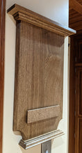 Load image into Gallery viewer, quarter sawn white oak calendar holder hanger display side view with paper holder showing