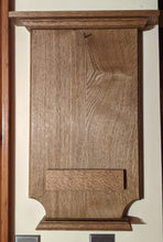Load image into Gallery viewer, quarter sawn white oak calendar holder hanger display with paper holder showing front view