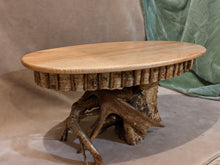 Load image into Gallery viewer, CT-010 Coffee Table - Oval Top, Tiger Maple & Yellow Birch Root/Stump
