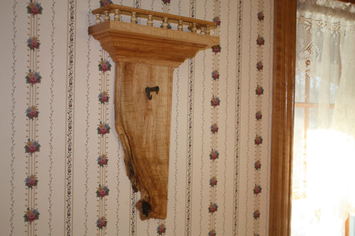 tiger maple hanging plant holder rustic Adirondack maple syrup tap live edge gallery molding