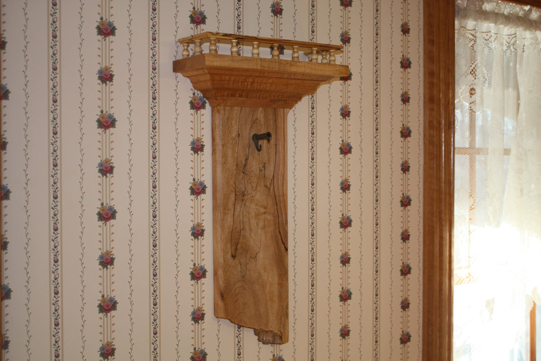tiger maple hanging plant holder rustic Adirondack maple syrup tap live edge gallery molding