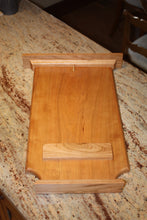 Load image into Gallery viewer, cherry calendar holder frame display wood rustic Adirondack pencil tray shelf
