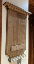 Load image into Gallery viewer, quarter sawn white oak calendar holder hanger display side view with paper holder showing
